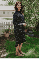 Rural Outback Everyday Outback Eclipse Navy Organic Linen Long Sleeve Dress - Outback Linen Co