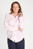 Rural Outback Pink Embroidered Organic Long Sleeve Linen Shirt - Outback Linen Co