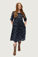Rural Outback Linen Dress - Short Sleeve