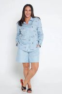 Rural Outback Sky Blue Embroidered Organic Long Sleeve Linen Shirt - Outback Linen Co