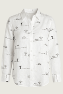 Rural Outback White Embroidered Long Sleeve Linen Shirt - Outback Linen Co