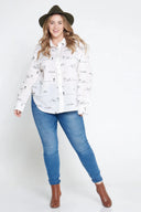 Rural Outback White Embroidered Long Sleeve Linen Shirt - Outback Linen Co