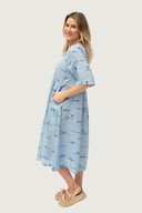 Rural Outback Linen Dress - Short Sleeve