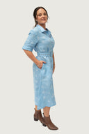 Lady Jane Linen Dress - Sky Blue