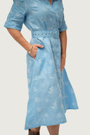 Lady Jane Linen Dress - Sky Blue