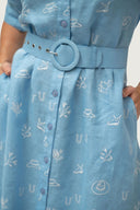 Lady Jane Linen Dress - Sky Blue