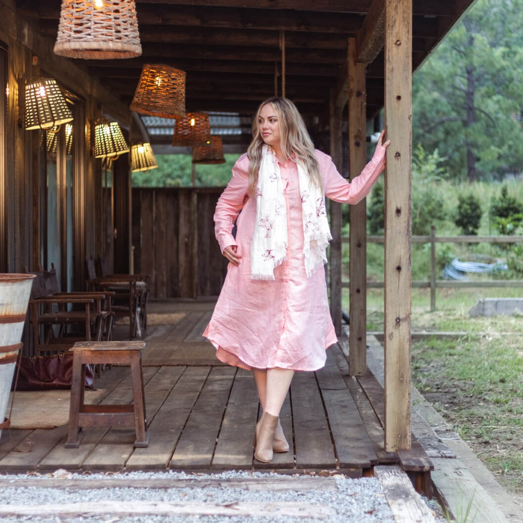 Pink Everyday Organic Linen Dress