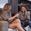 Spinifex Green Organic Linen Short Sleeve Shirt