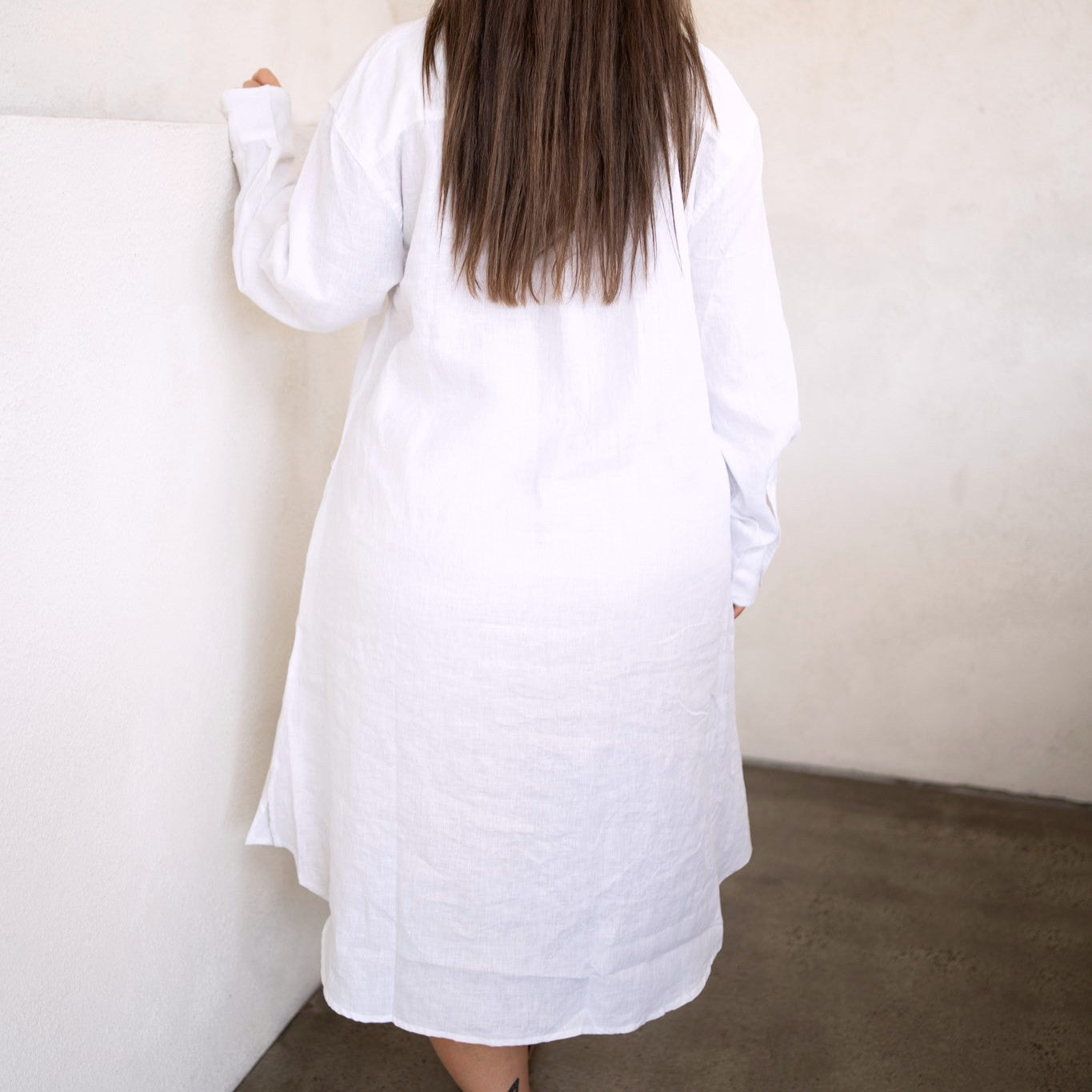 White Everyday Organic Linen Dress