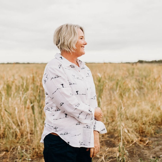 White Rural Outback Linen Shirt