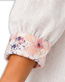 White – Everyday Linen Dress - She's Arrived [Pre-Order], cuff sleeve detail