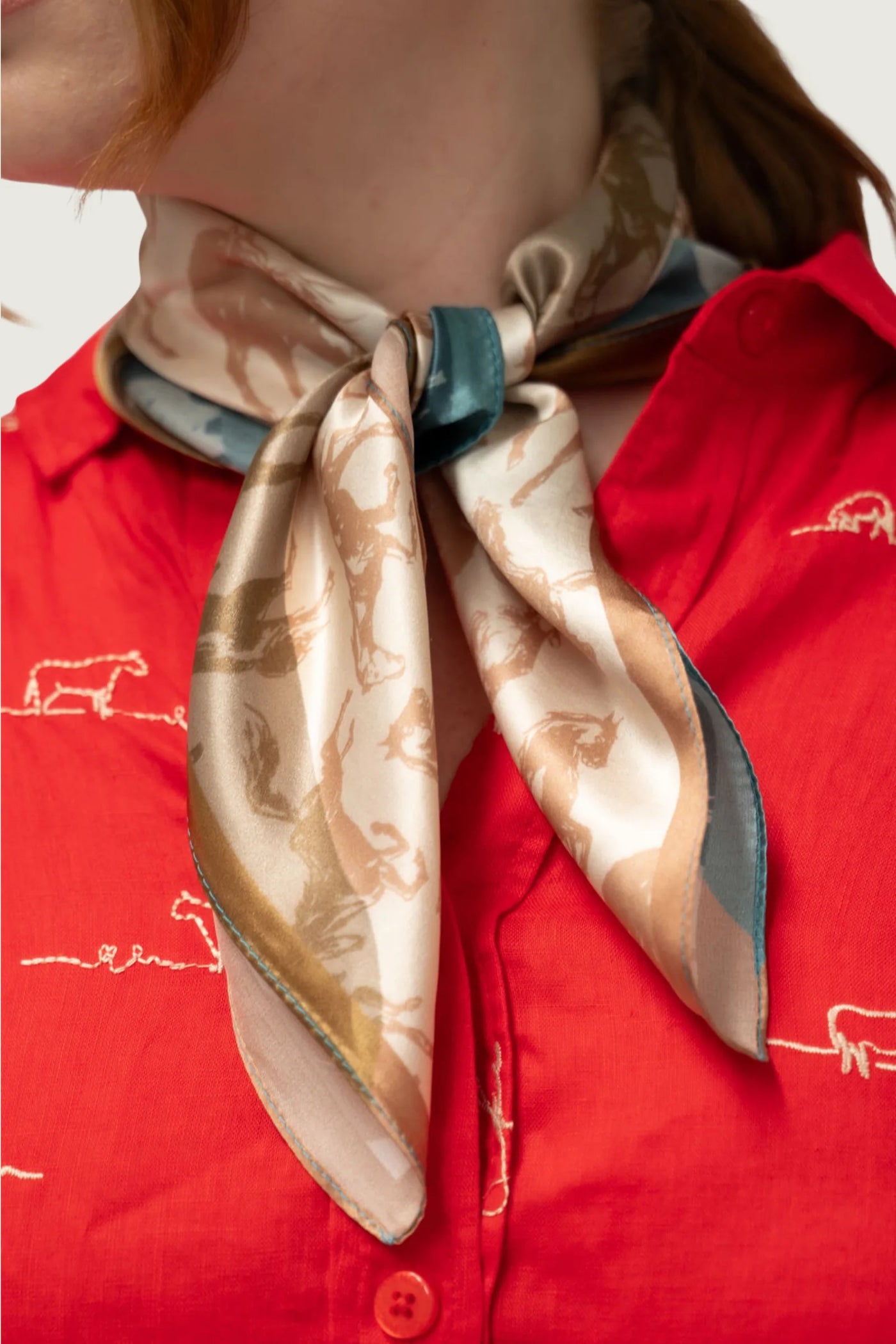 Wild Horses Silk Neck Scarf
